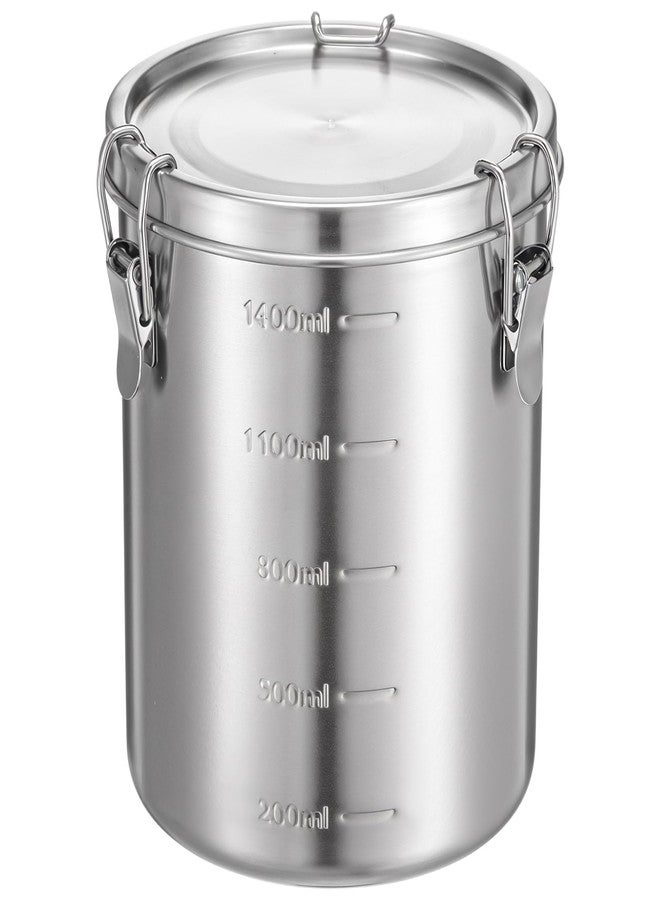 mekueeex Stainless Steel Coffee Canister for Ground Coffee | 100% Airtight Metal Food Storage Container with Lid Sealed - Keep CoffeeS Beans, Sugar, Tea Fresh for Months (56 fl oz) - Image 1